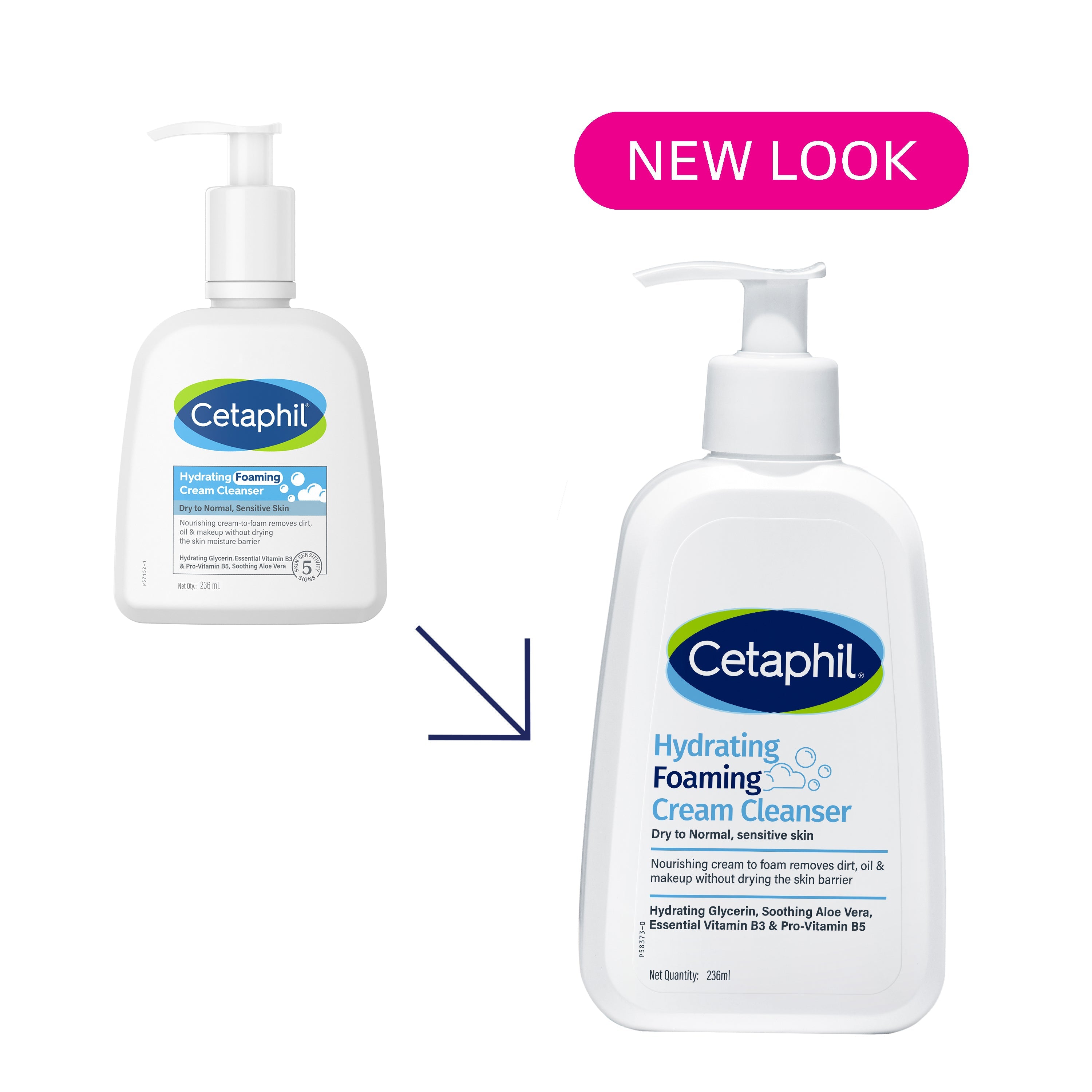 Cetaphil Hydrating Foaming Cream Cleanser 236 ml | Dermat Tested