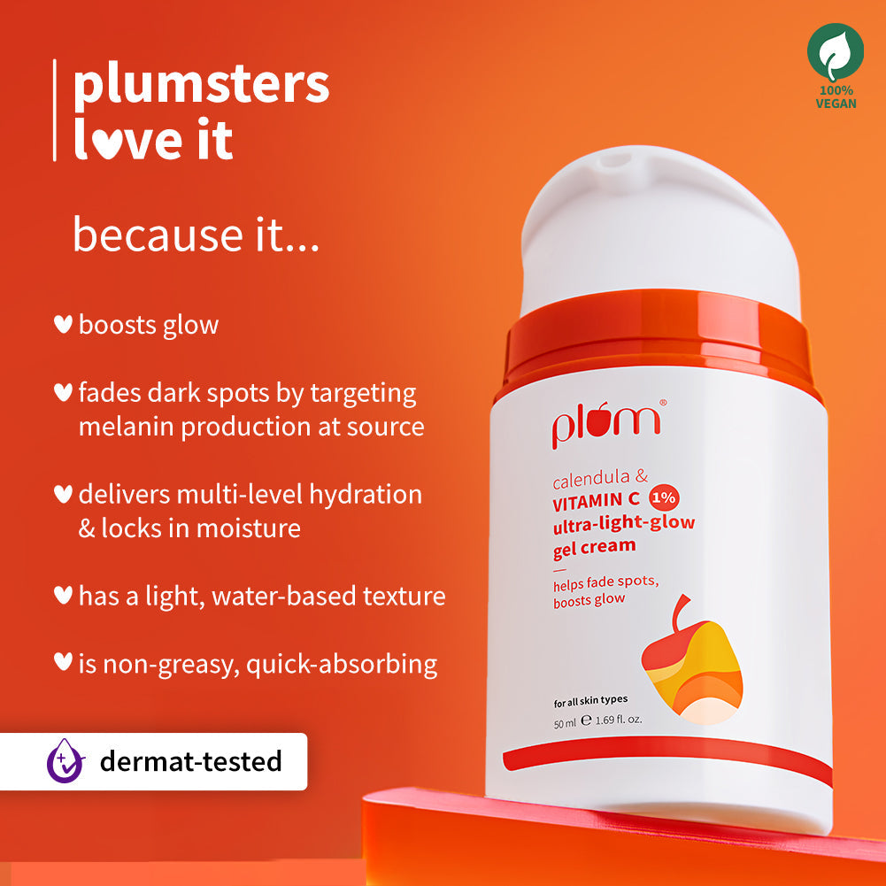 Plum 1% Vitamin C Ultra-Light-Glow Boosting Gel Cream with Alpha Arbutin