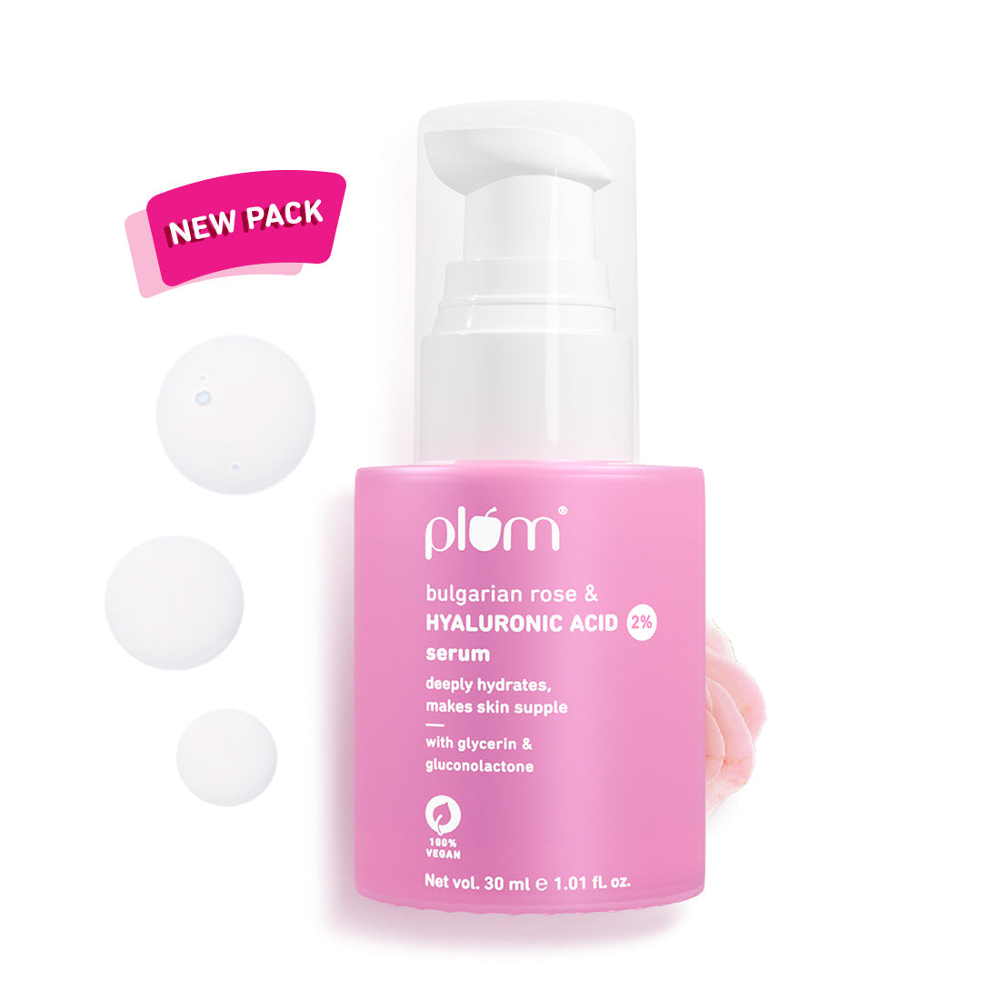 Plum 2% Hyaluronic Acid Serum for Face with Bulgarian Rose