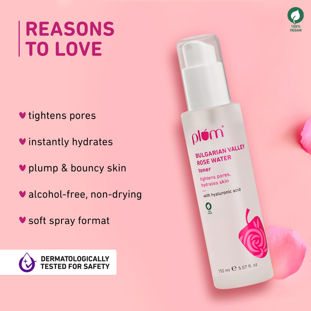 Plum Bulgarian Valley Rose Water Toner for tighter pores