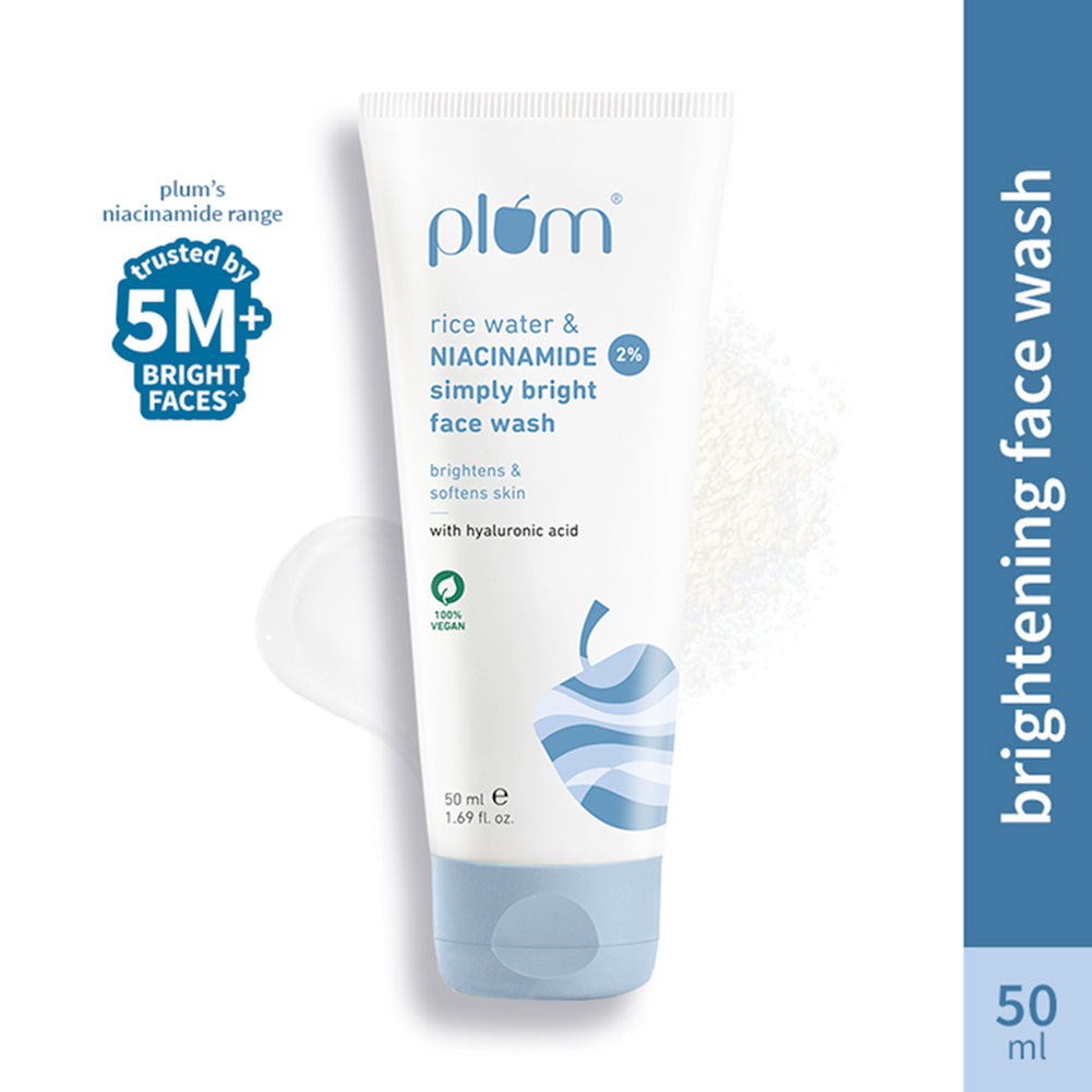 Plum 2% Niacinamide & Rice Water Simply Bright Face Wash (50 ml)