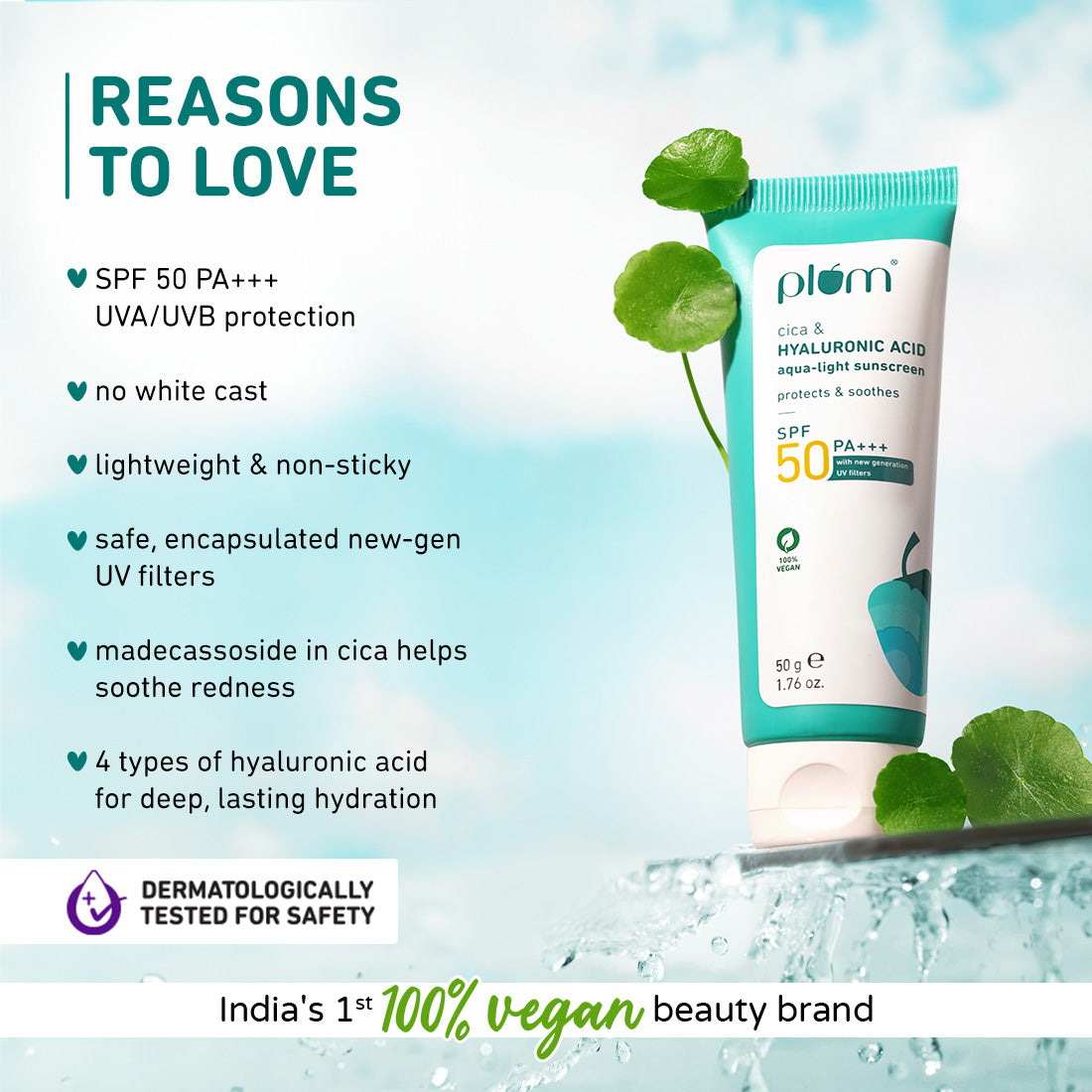 Plum Cica & Hyaluronic Acid SPF 50 Sunscreen