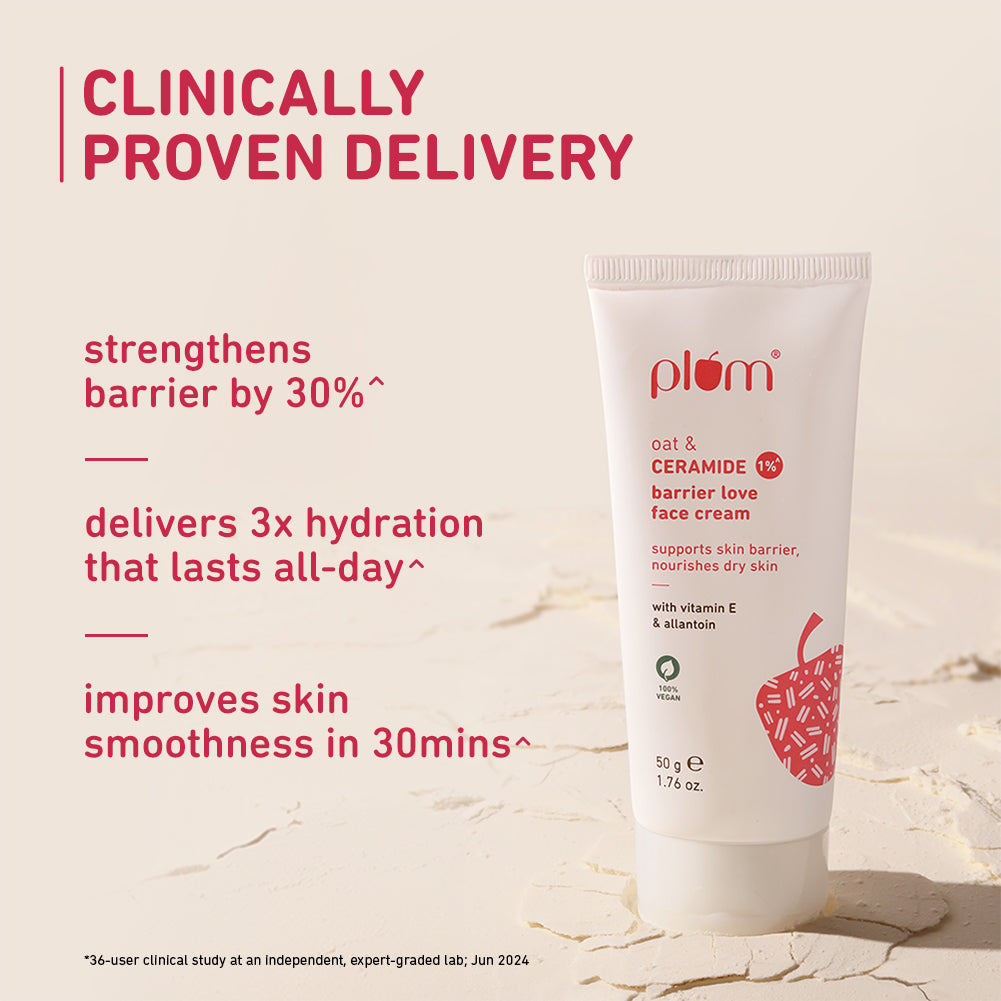Plum Oat & 1% Ceramide Face Cream for Dry Skin