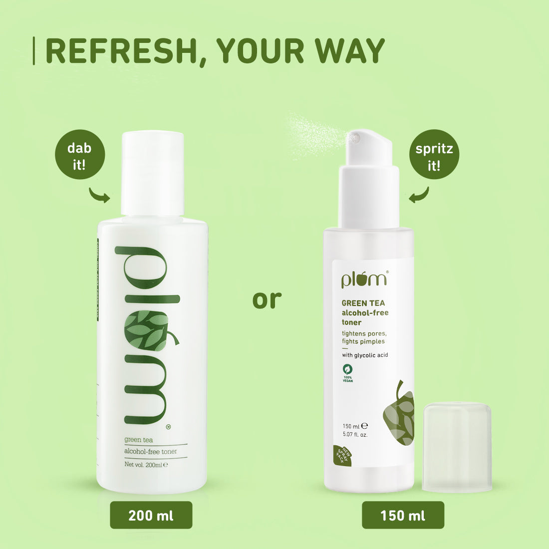 Plum Green Tea Alcohol-Free, Pore Tightening Face Toner