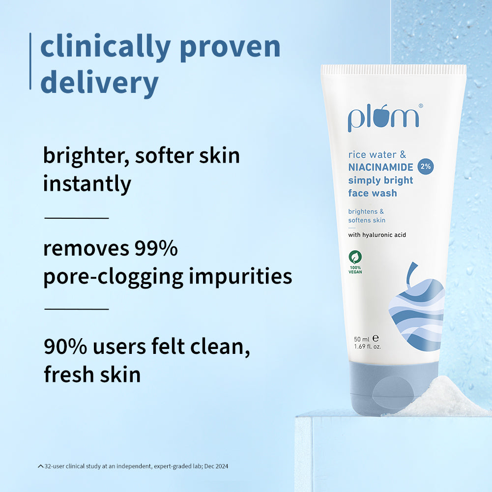 Plum 2% Niacinamide & Rice Water Simply Bright Face Wash (50 ml)