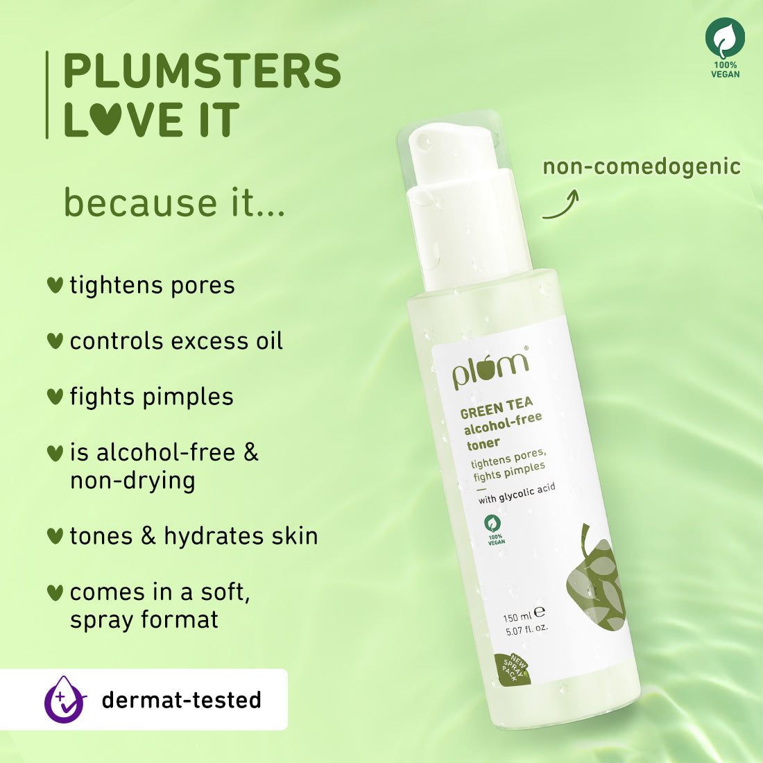 Plum Green Tea Alcohol-Free, Pore Tightening Face Toner
