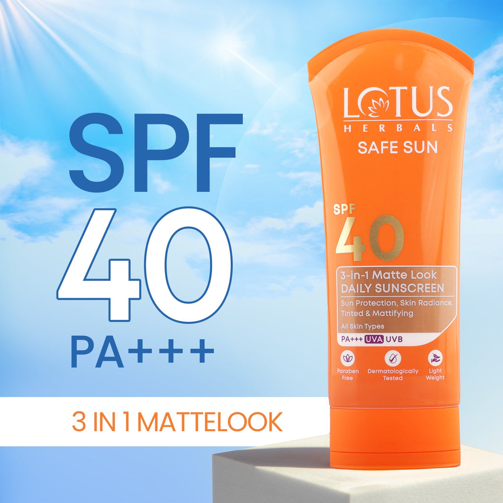 Lotus Safe Sun 3 In 1 Matte-Look Daily Sunscreen SPF 40 PA+++