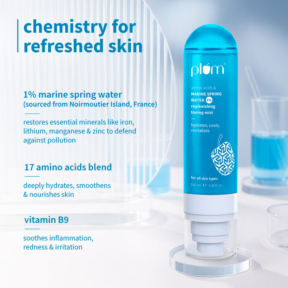 Plum 1% Marine Spring Water Replenishing Toning Mist Spray with Amino Acids