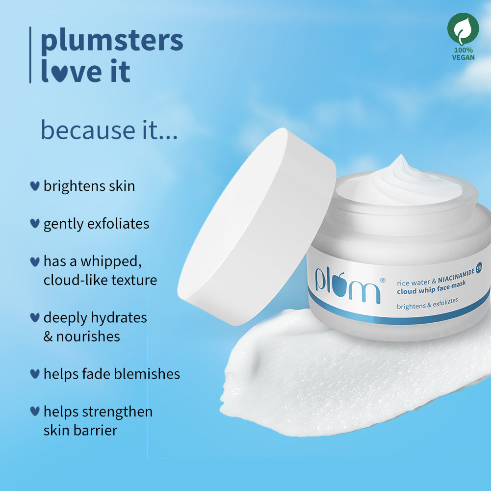 Plum Rice Water & 5% Niacinamide Cloud Whip Face Mask