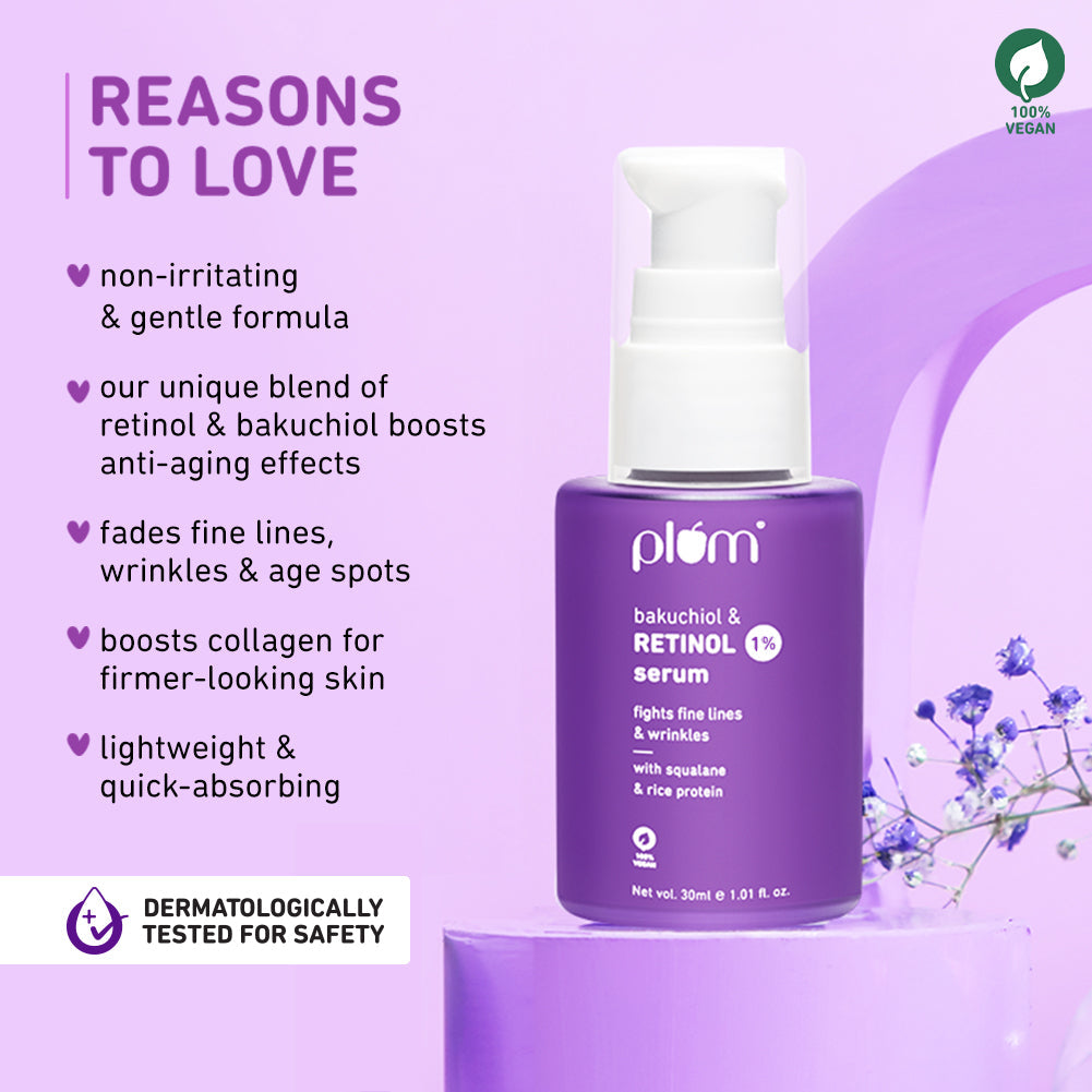 Plum 1% Retinol Serum for Face with Bakuchiol