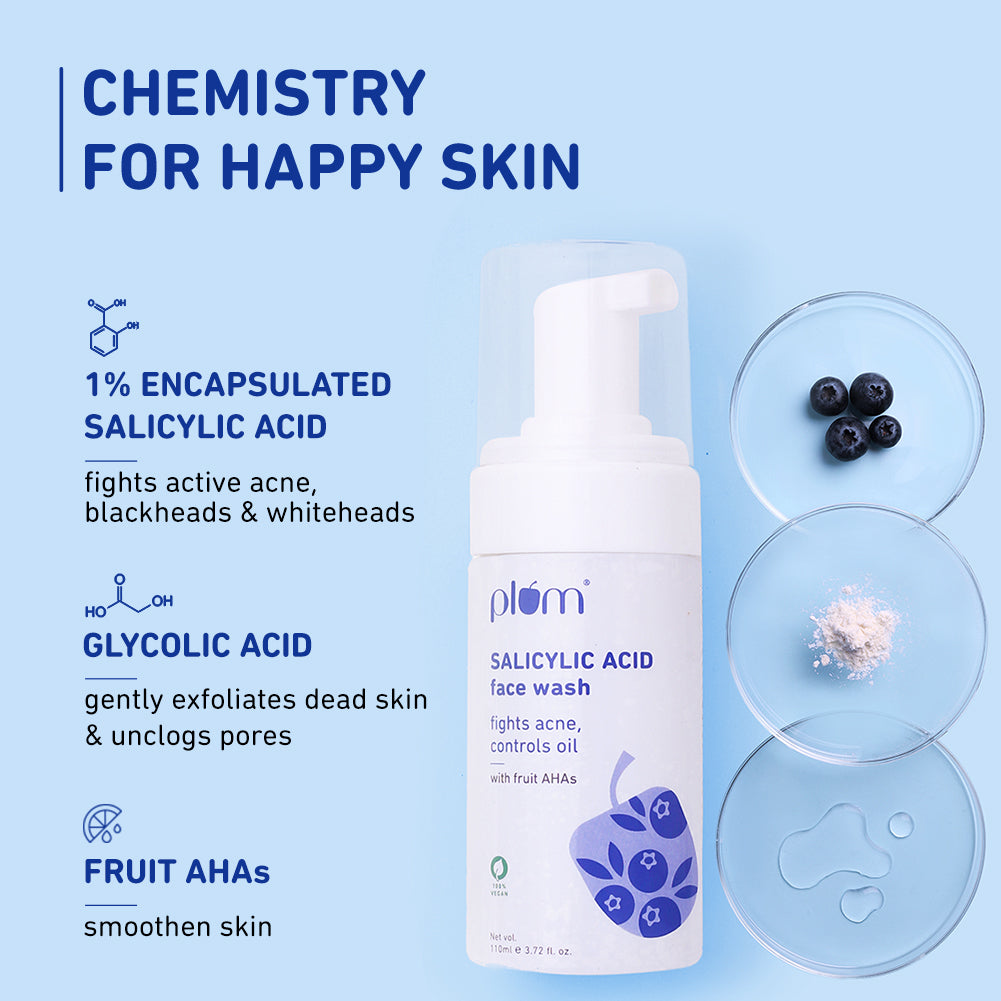 Plum 1% Encapsulated Salicylic Acid Foaming Face Wash for Acne