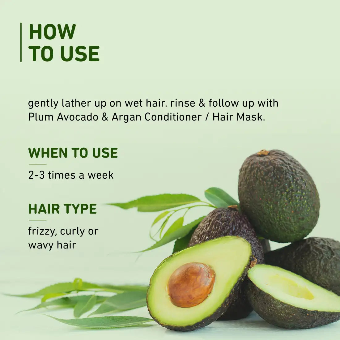 Plum Avocado & Argan Frizz Control Shampoo