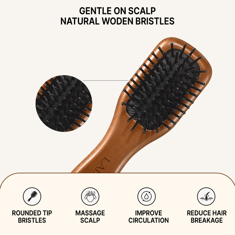 Lador Mini Wooden Paddle Brush