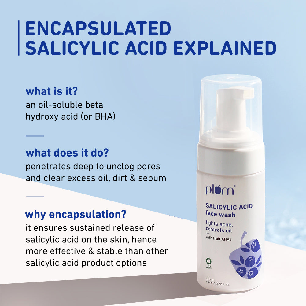 Plum 1% Encapsulated Salicylic Acid Foaming Face Wash for Acne