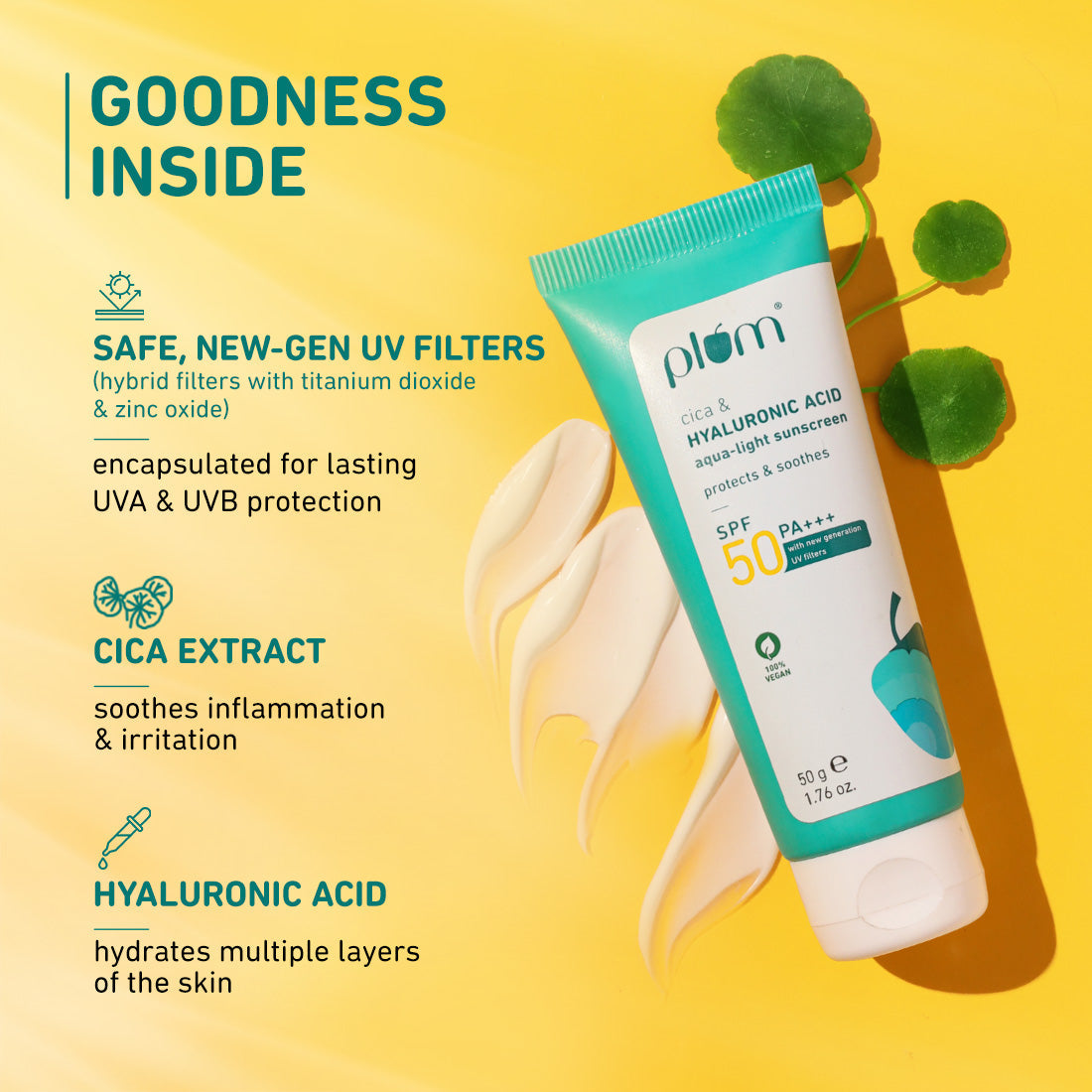 Plum Cica & Hyaluronic Acid SPF 50 Sunscreen