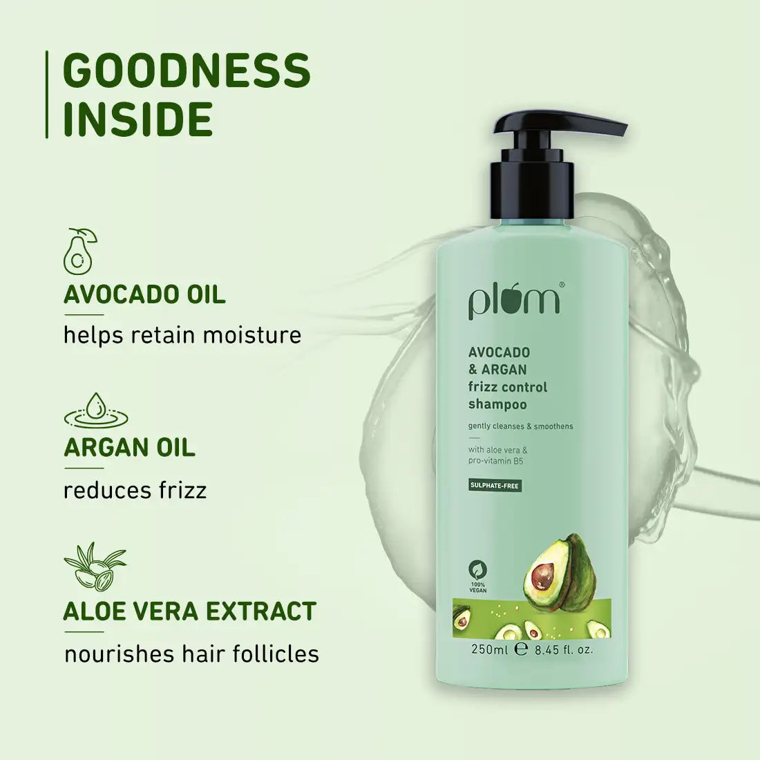 Plum Avocado & Argan Frizz Control Shampoo