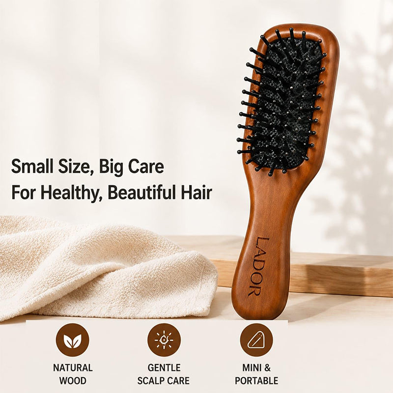 Lador Mini Wooden Paddle Brush