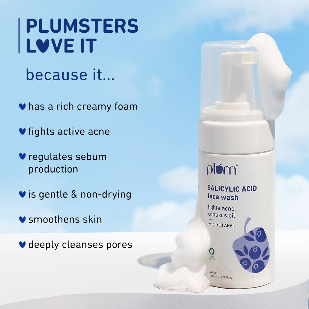 Plum 1% Encapsulated Salicylic Acid Foaming Face Wash for Acne
