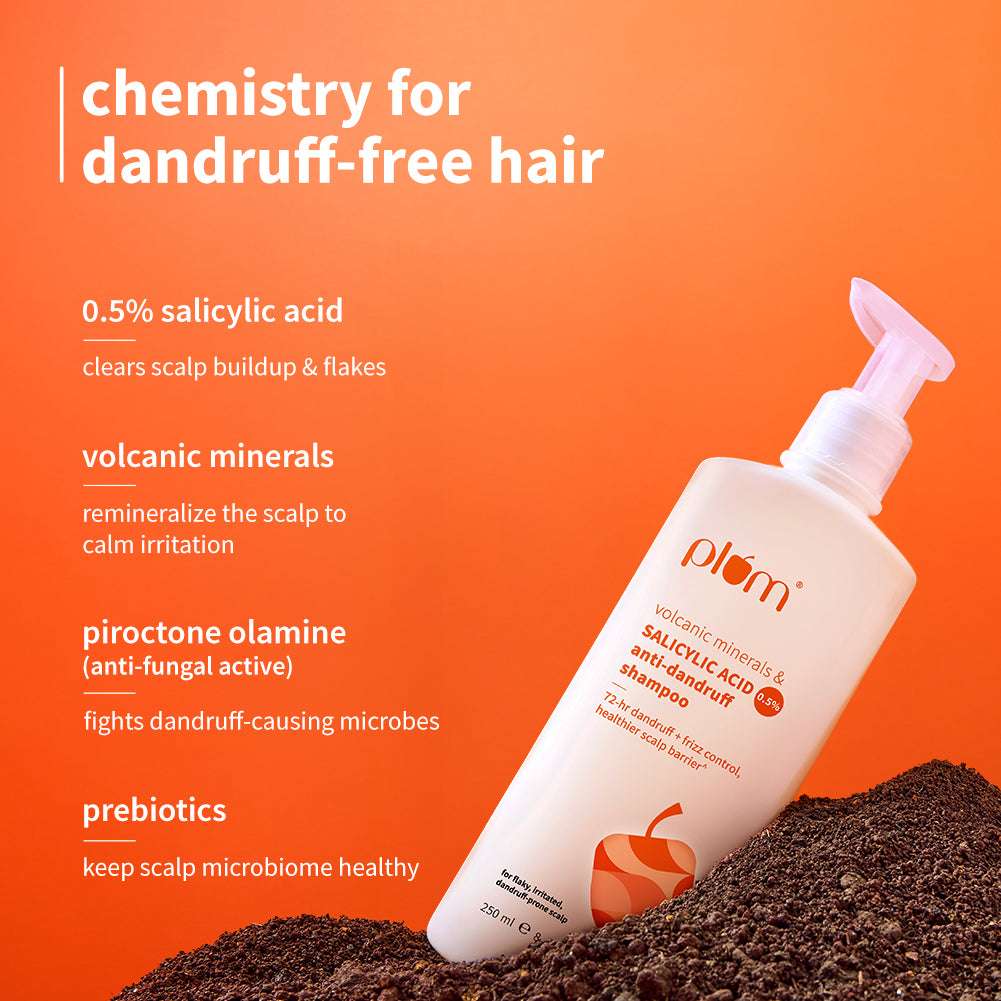 Plum Anti-Dandruff Shampoo with Volcanic Minerals & 0.5% Salicylic Acid