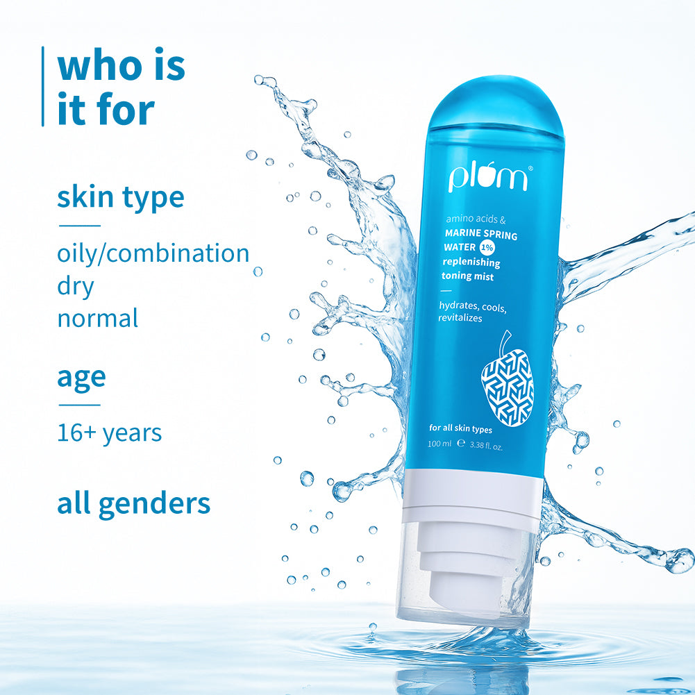 Plum 1% Marine Spring Water Replenishing Toning Mist Spray with Amino Acids