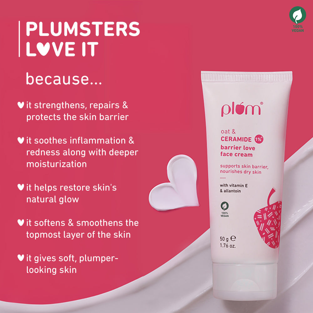 Plum Oat & 1% Ceramide Face Cream for Dry Skin
