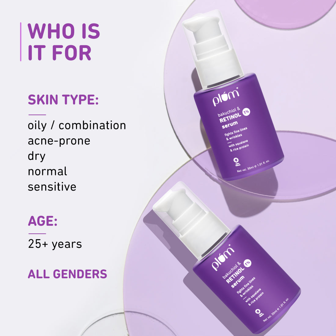 Plum 1% Retinol Serum for Face with Bakuchiol