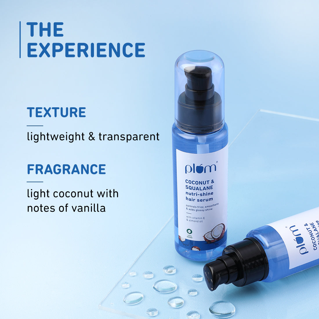 Plum Coconut & Squalane Hair Serum for Soft, Shiny Hair