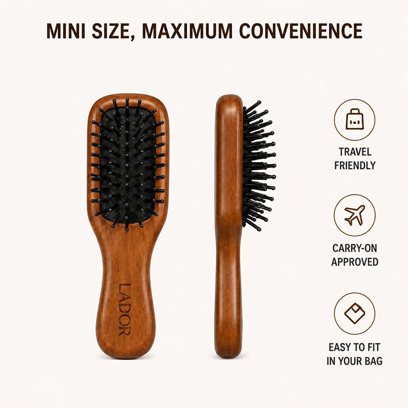 Lador Mini Wooden Paddle Brush