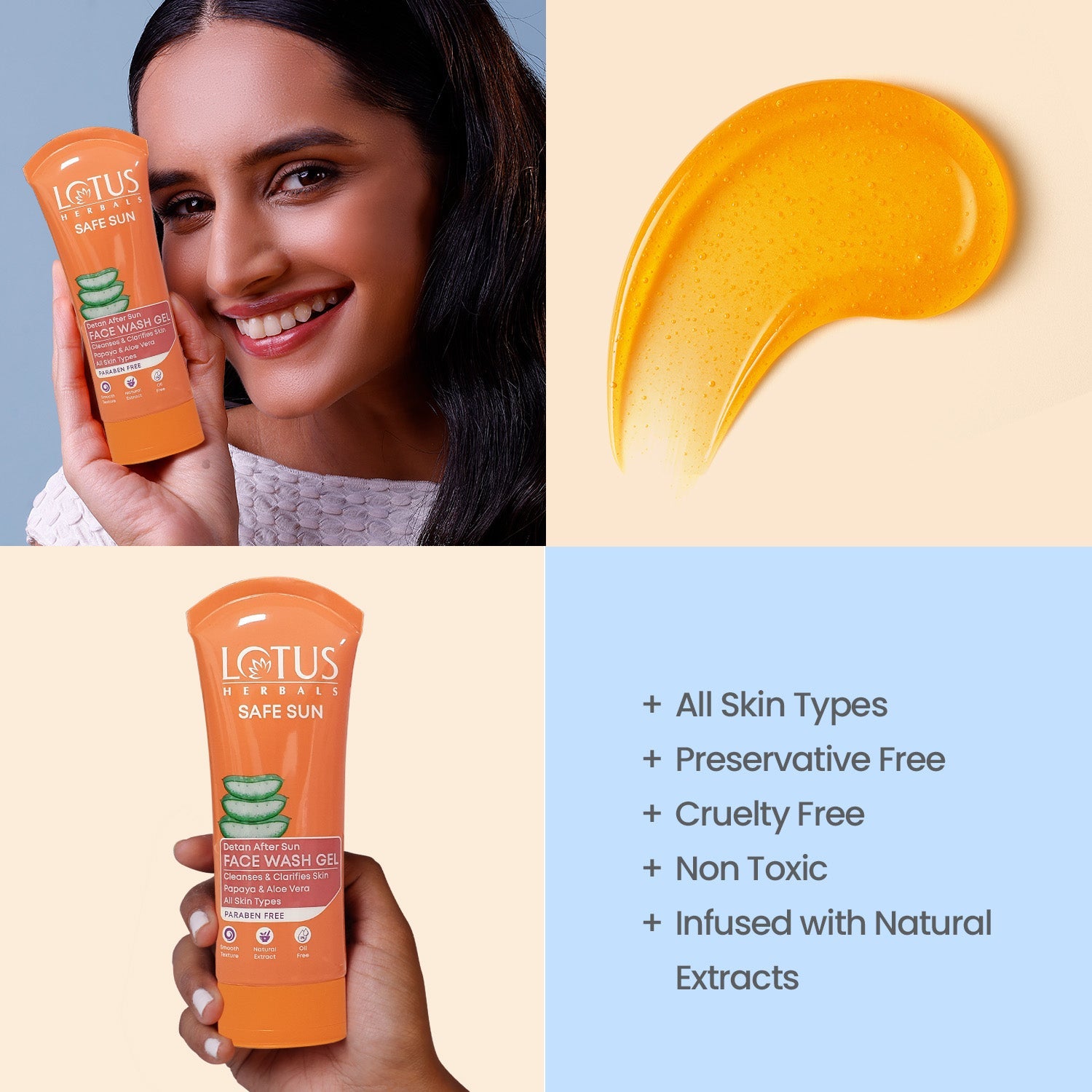 Lotus Safe Sun DeTAN Face Wash Gel