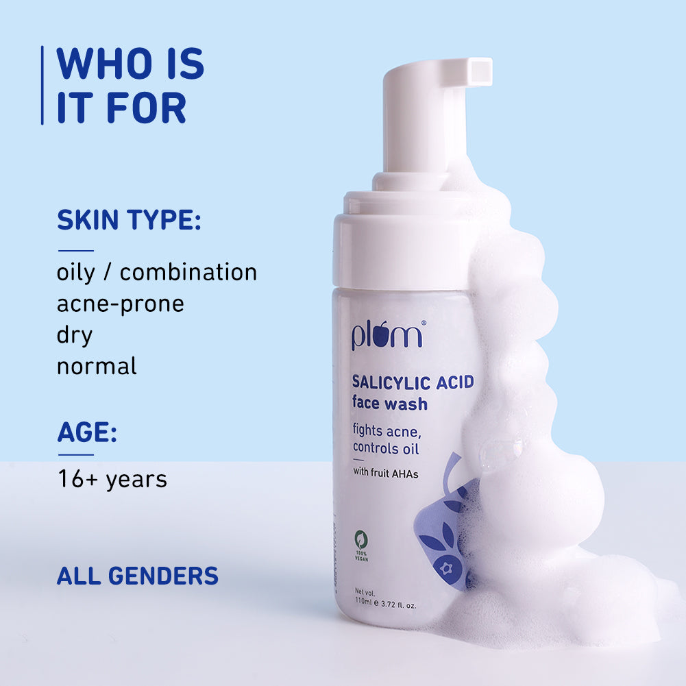 Plum 1% Encapsulated Salicylic Acid Foaming Face Wash for Acne