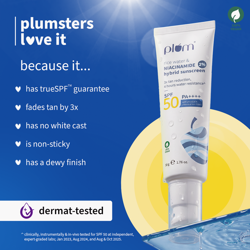 Plum 2% Niacinamide Sunscreen & Rice Water SPF 50 PA++++ Sunscreen