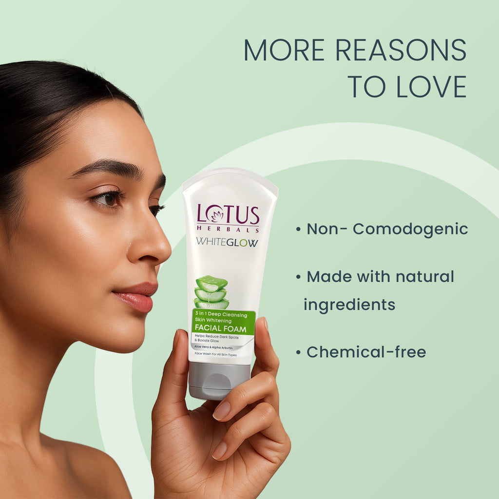Lotus WhiteGlow 3 In 1 Deep Cleansing Skin Brightening Facial Foam