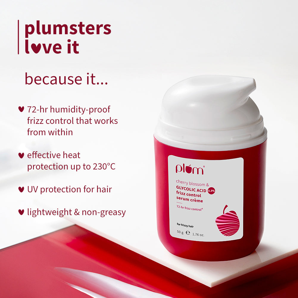 Plum 0.3% Glycolic Acid & Cherry Blossom Frizz Control Serum Creme