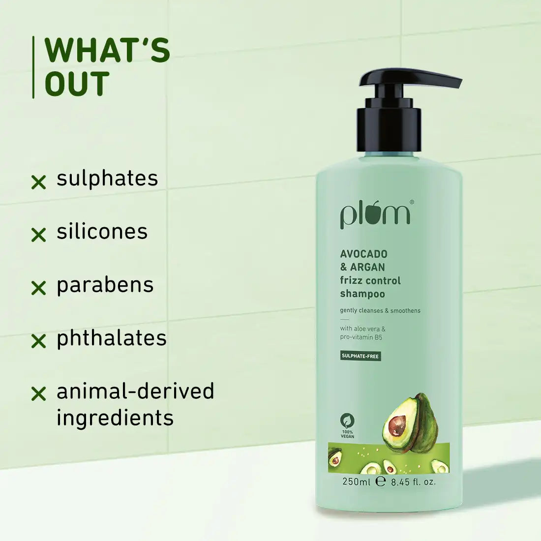 Plum Avocado & Argan Frizz Control Shampoo