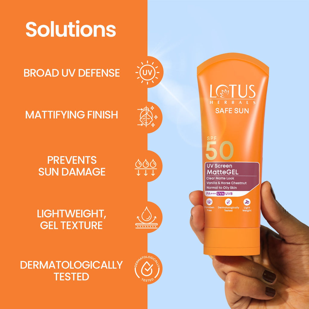 Lotus Safe Sun UV Screen MatteGEL Sunscreen SPF 50 PA+++