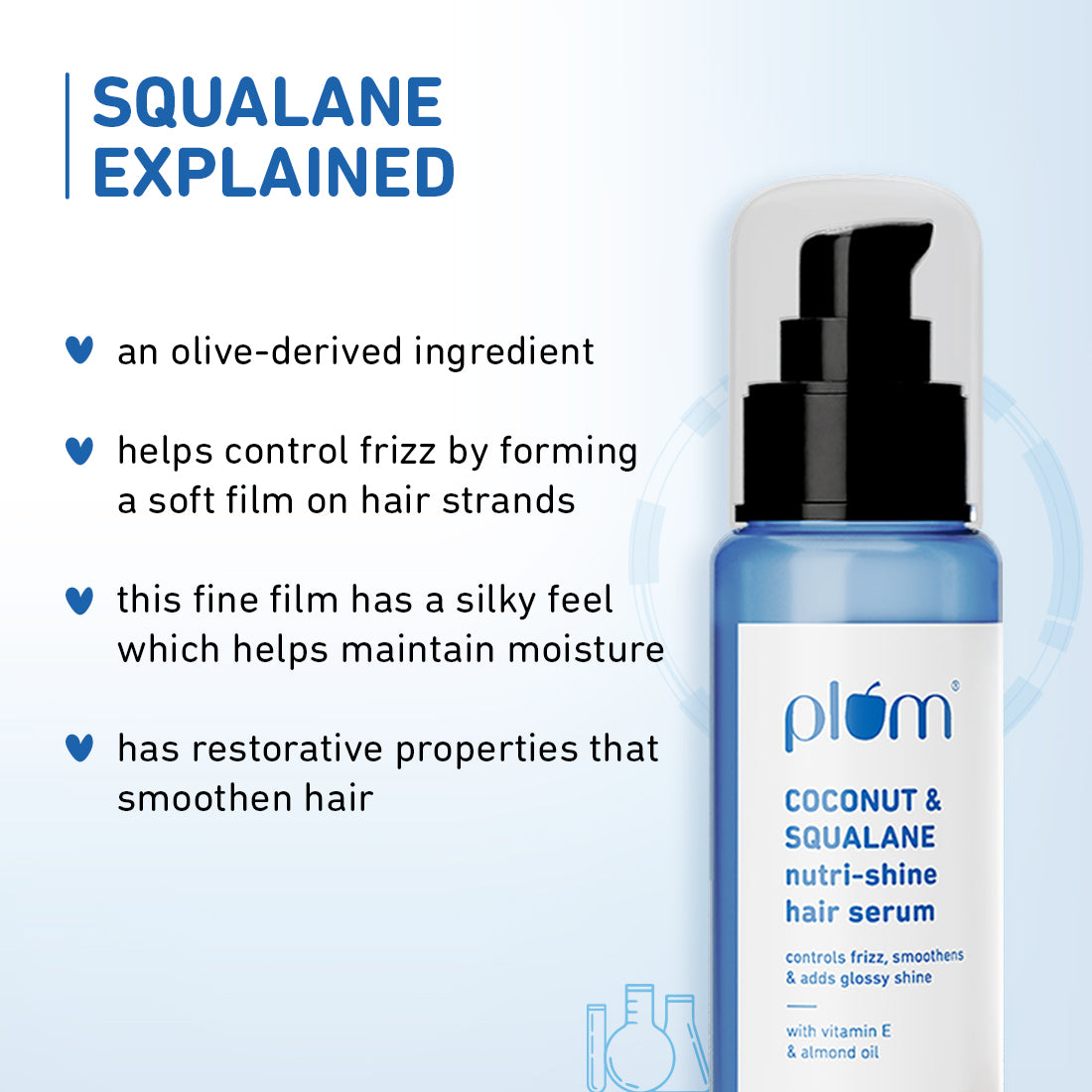 Plum Coconut & Squalane Hair Serum for Soft, Shiny Hair