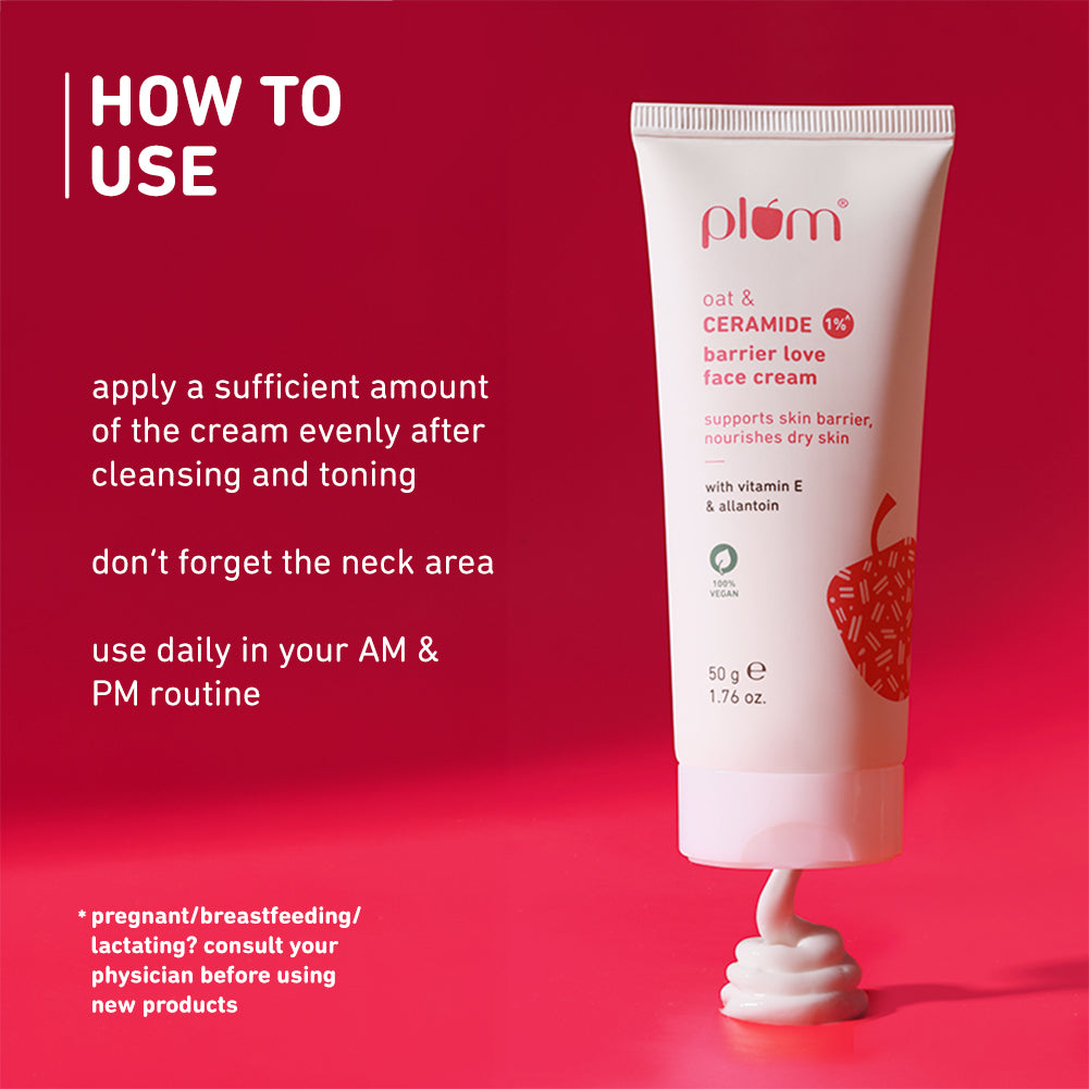 Plum Oat & 1% Ceramide Face Cream for Dry Skin