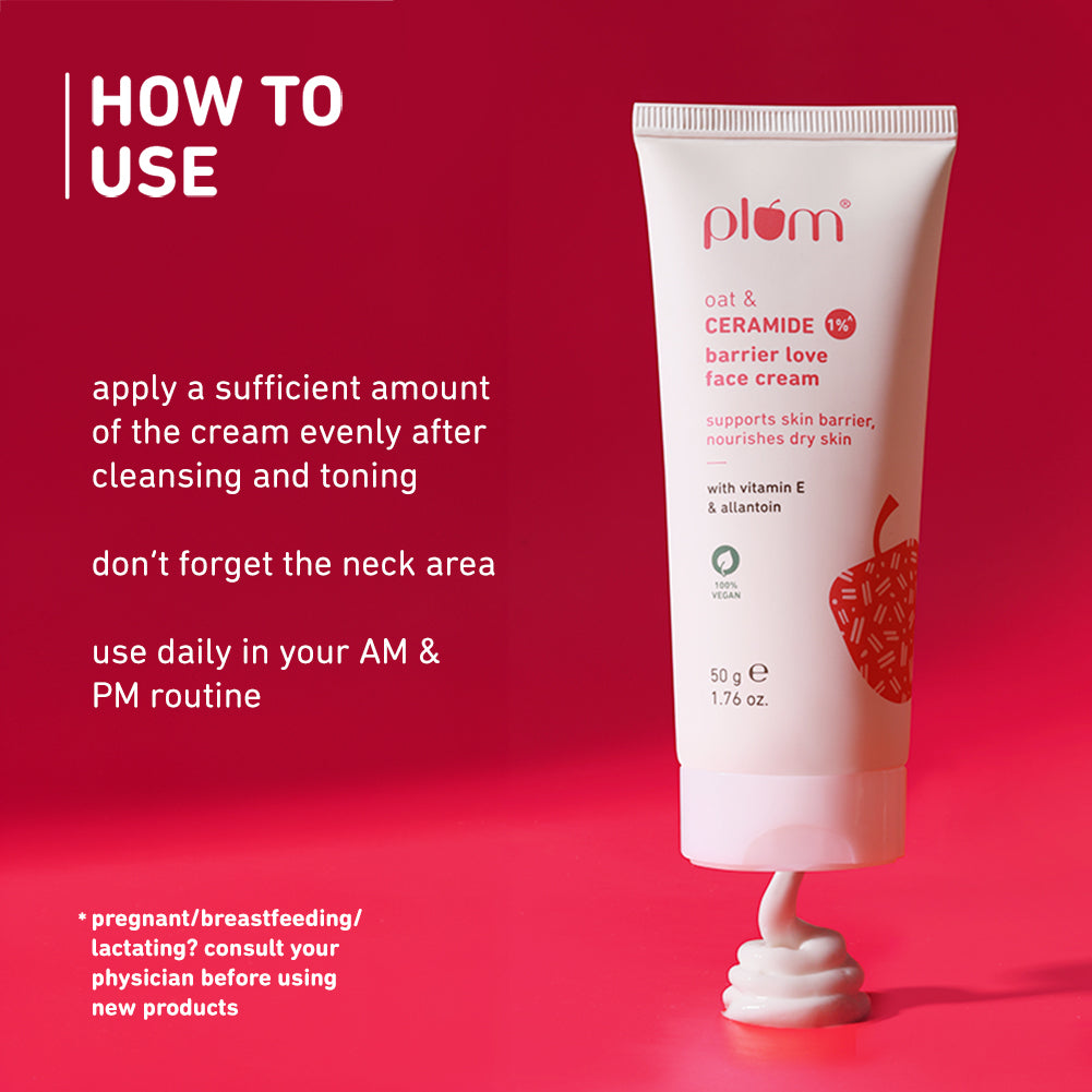 Plum Oat & 1% Ceramide Face Cream for Dry Skin