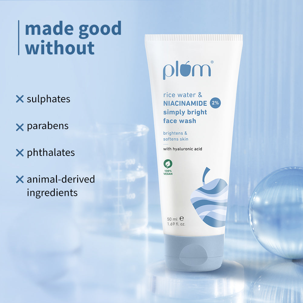 Plum 2% Niacinamide & Rice Water Simply Bright Face Wash (50 ml)