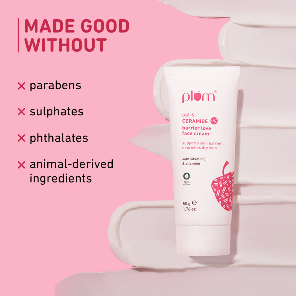 Plum Oat & 1% Ceramide Face Cream for Dry Skin