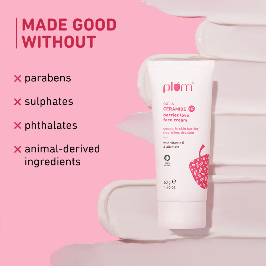Plum Oat & 1% Ceramide Face Cream for Dry Skin