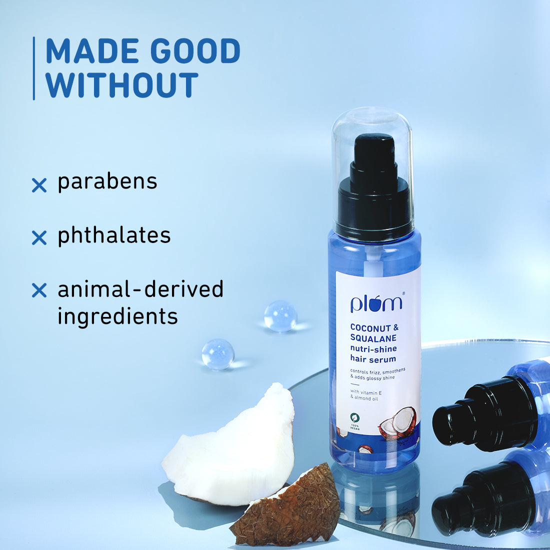 Plum Coconut & Squalane Hair Serum for Soft, Shiny Hair