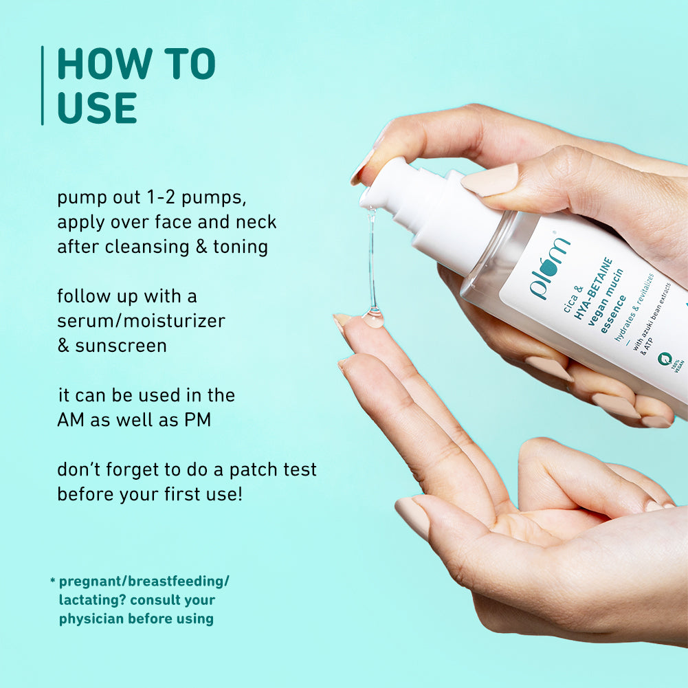 Plum Cica & Hya-Betaine Vegan Mucin Face Essence With Azuki Bean Extracts & ATP