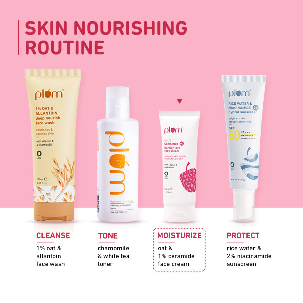 Plum Oat & 1% Ceramide Face Cream for Dry Skin
