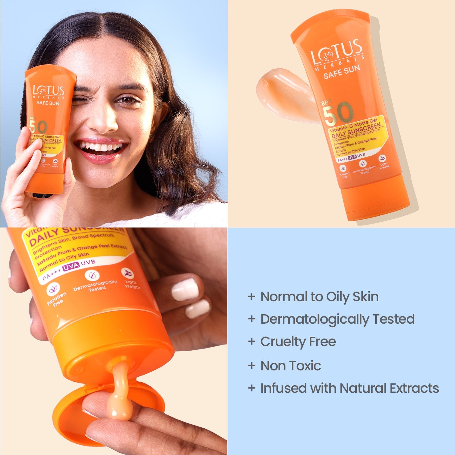Lotus Safe Sun Vitamin-C MatteGEL Daily Sunscreen SPF 50