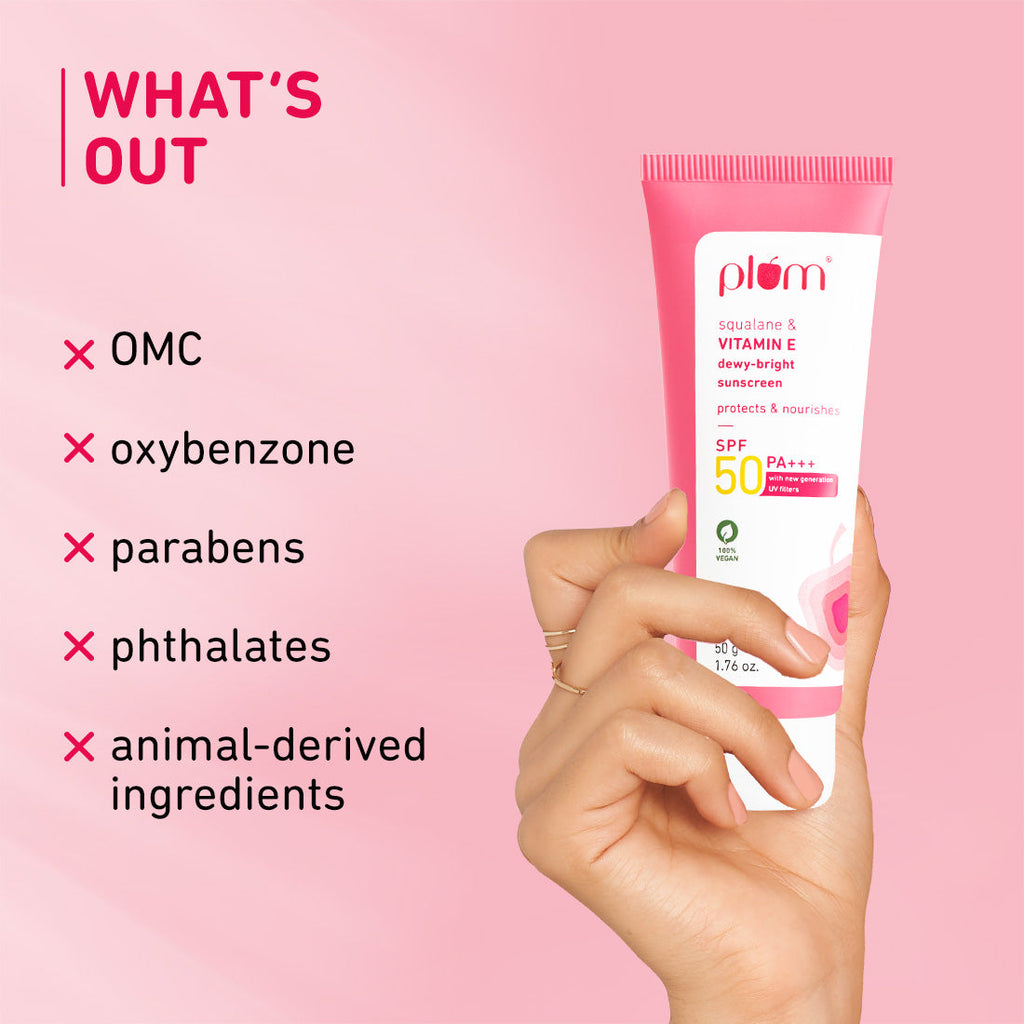 Plum Squalane & Vitamin E SPF 50 PA+++ Dewy-Bright Sunscreen