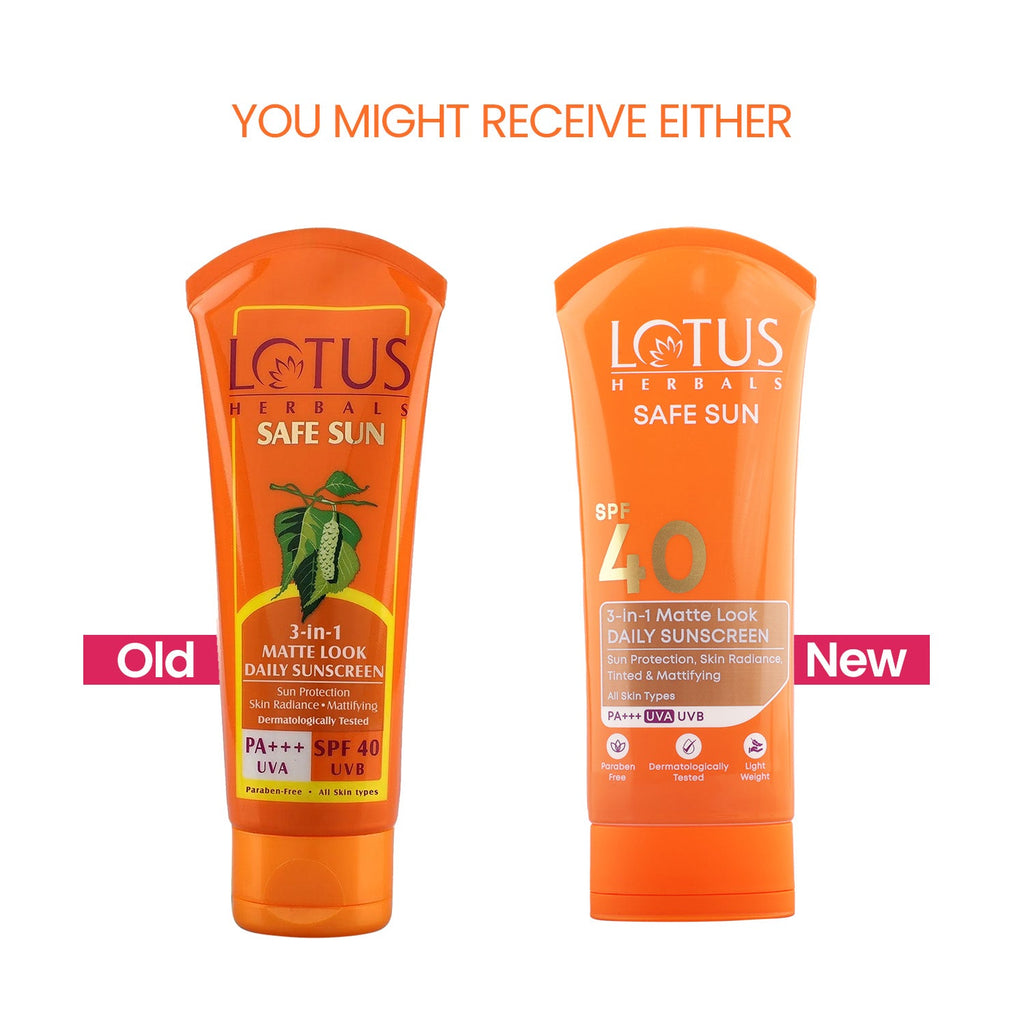 Lotus Safe Sun 3 In 1 Matte-Look Daily Sunscreen SPF 40 PA+++