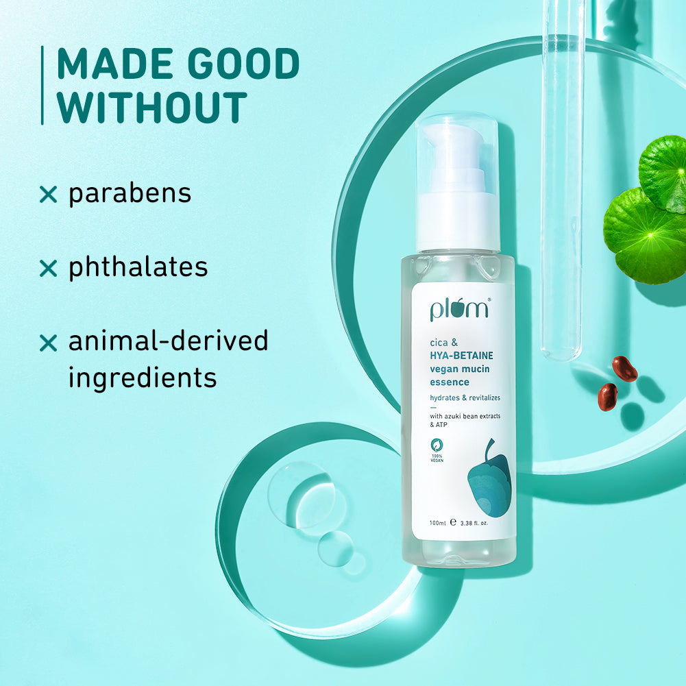 Plum Cica & Hya-Betaine Vegan Mucin Face Essence With Azuki Bean Extracts & ATP