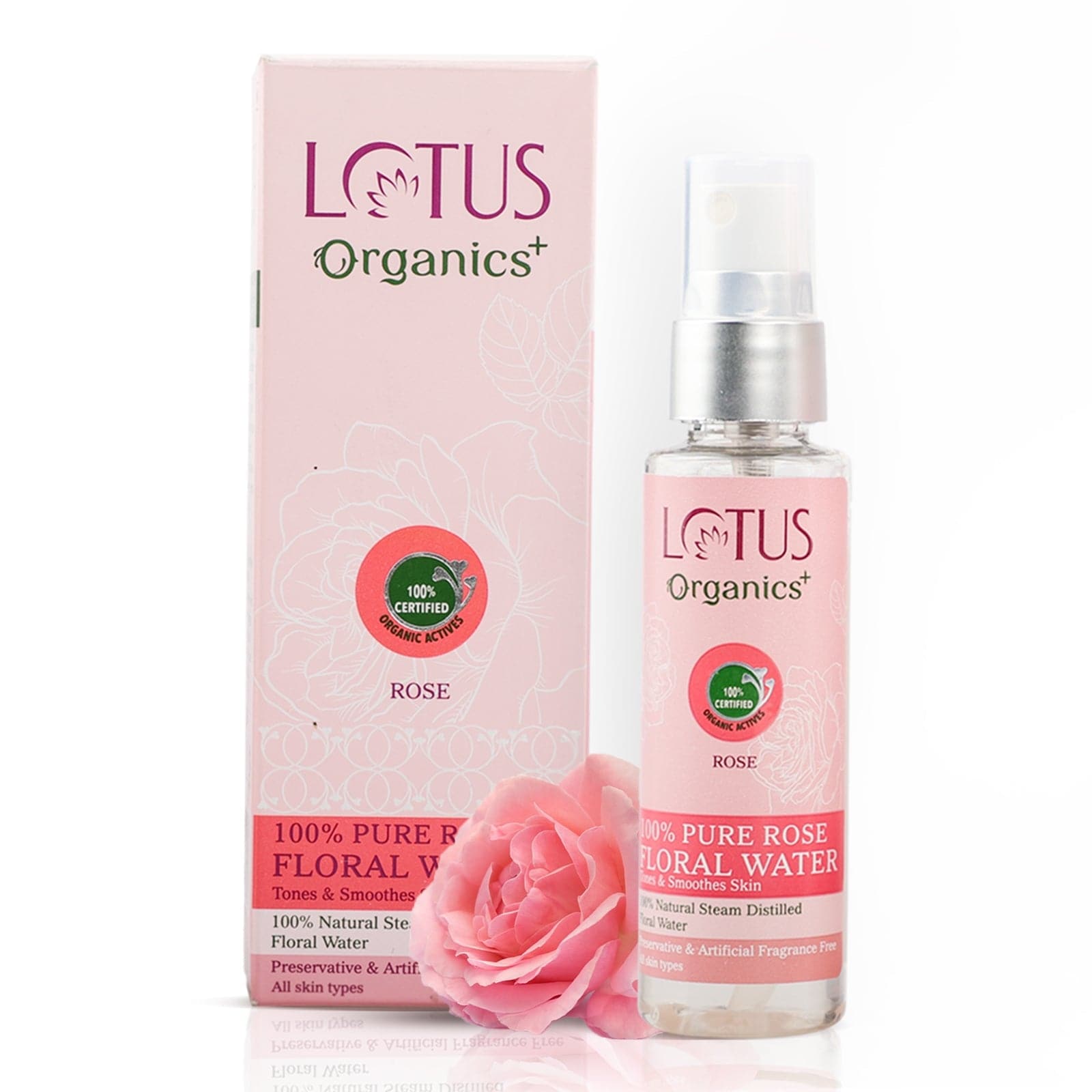 Lotus Organics+ 100% PURE ROSE FLORAL WATER