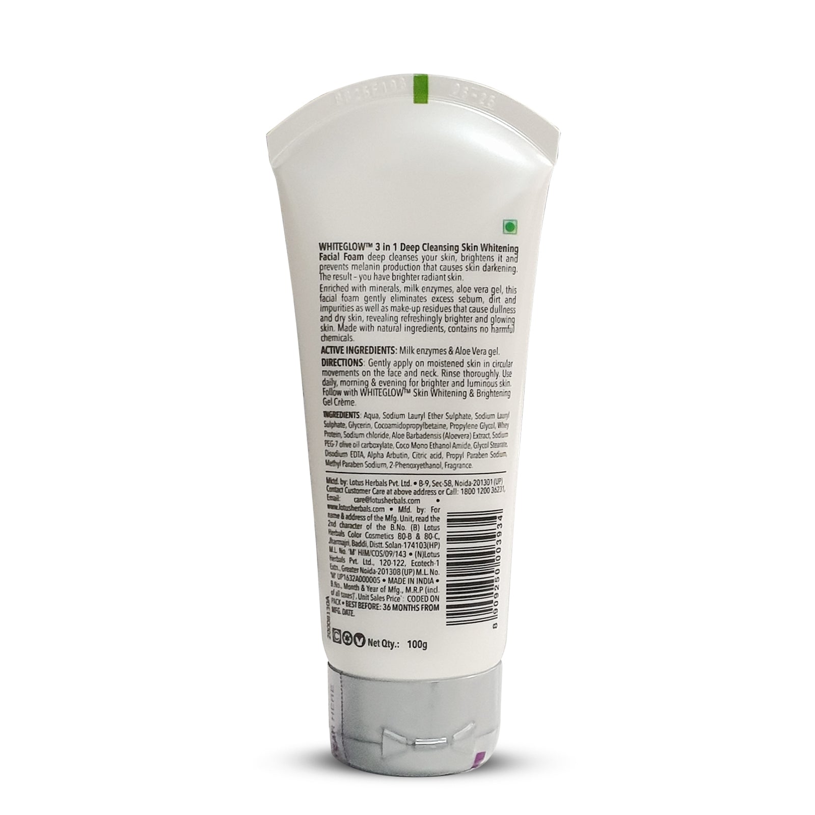 Lotus WhiteGlow 3 In 1 Deep Cleansing Skin Brightening Facial Foam
